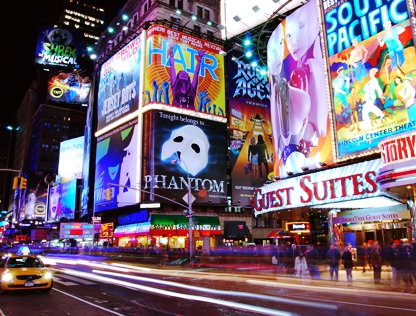 Times Square: Admire electronic ads, posters, colorful crowds